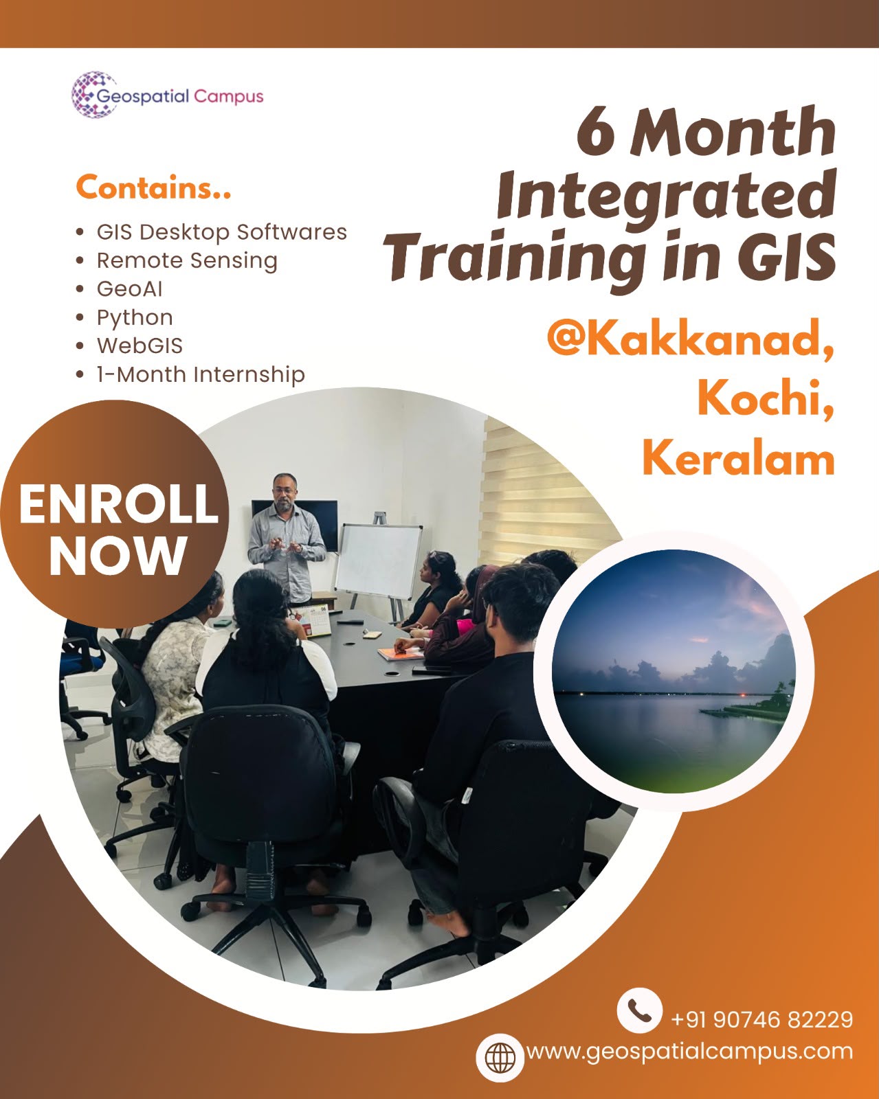 6-Month Integrated Training in GIS at Kakkanad, Kochi - GIS Desktop, Remote Sensing, Geo-AI, Python, Web GIS and a 1-month internship